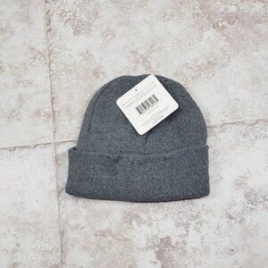 Adult Basic Beanie Cap Cuffed Grey Hat One Size Solid Color Tight Knit Toboggan